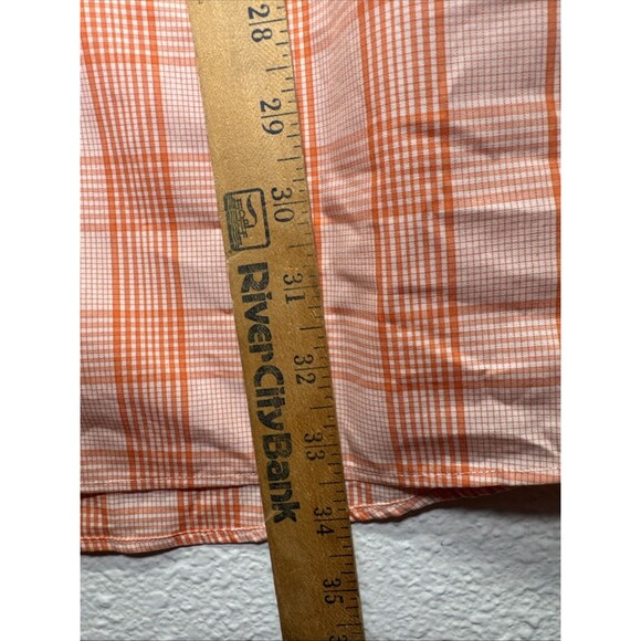 Tommy Hilfiger Shirt Men 19 34-35 Orange Plaid Button Up Long Sleeve Cotton New - Picture 14 of 15